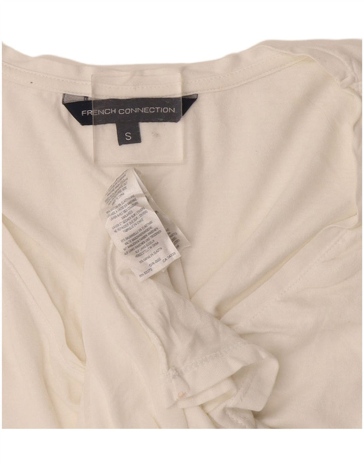 French Connection Damen T-Shirt Top UK 10 Small Weiße Baumwolle