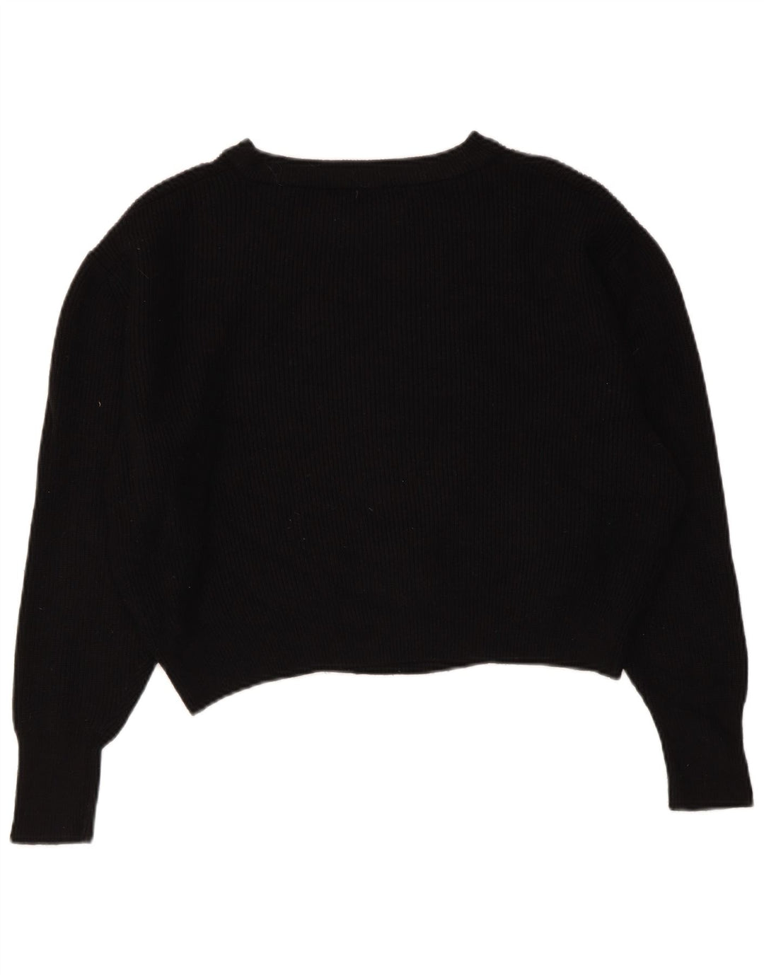 ZARA Damen Crop-Oversize-Pullover mit U-Boot-Ausschnitt, Gr. 14, Mittelschwarz