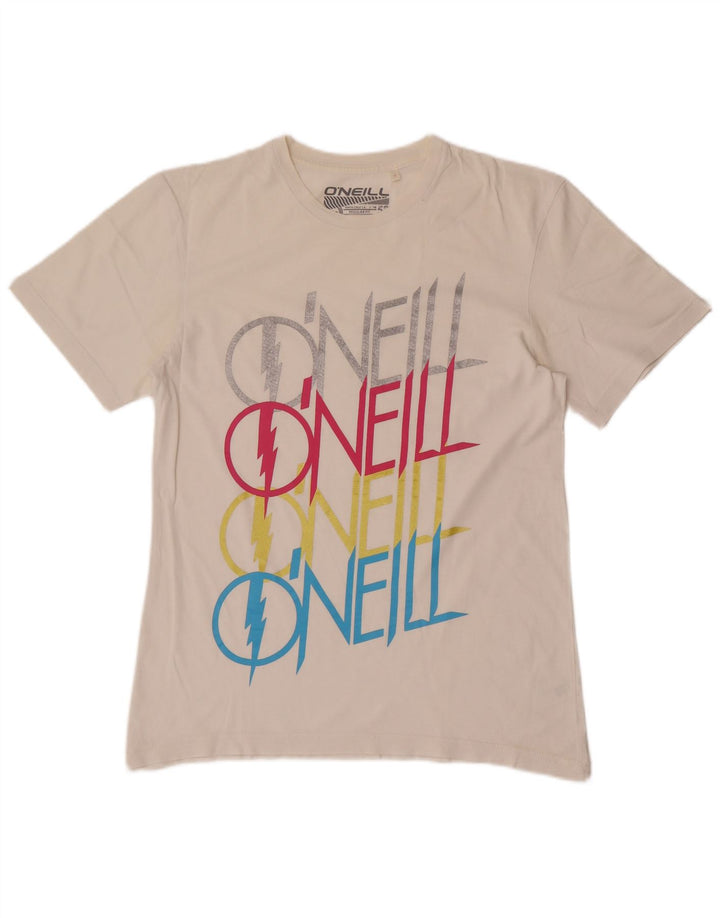 O'NEILL Herren-T-Shirt mit normaler Passform, Grafik, Größe S, weiße Baumwolle