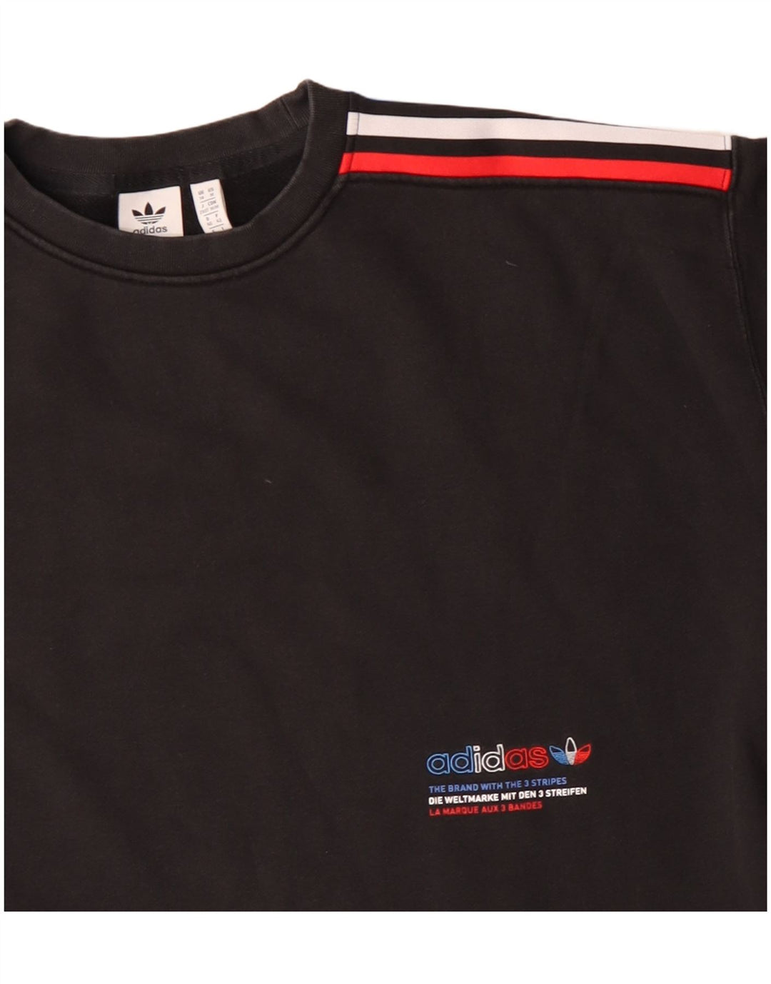 Adidas Damen Three Stripes Sweatshirt Pullover UK 14 Large Schwarz