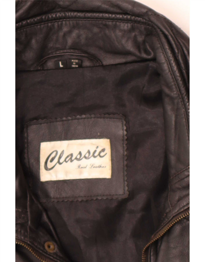 CLASSIC Herren Lederjacke UK 40 Large Schwarz