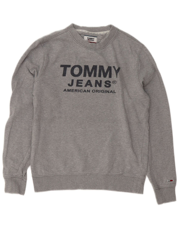 Tommy Hilfiger Herren-Sweatshirt mit Grafik, Größe S, graue Baumwolle