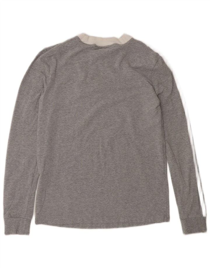 Adidas Damen Top Langarm UK 8 Small Graue Baumwolle