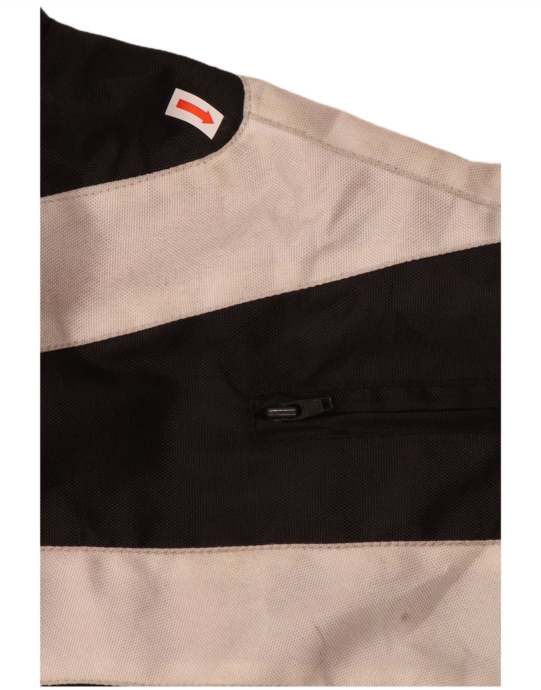 Spyke Herren-Grafik-Racer-Jacke, Größe 58 3XL, schwarzes Farbblock-Polyester