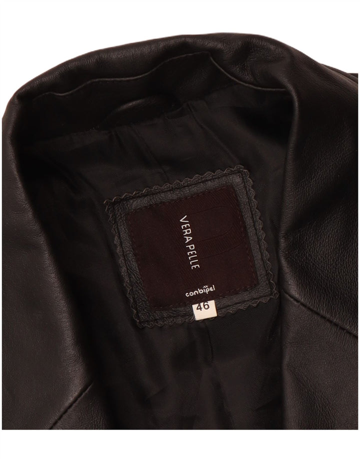 Conbipel Herren Ledermantel IT 46 Kleines schwarzes Leder