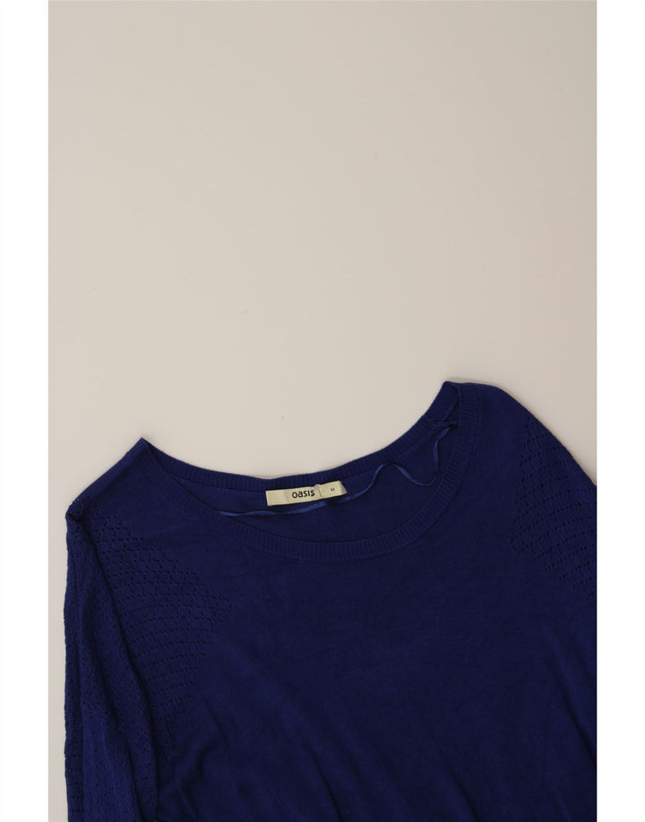 OASIS Womens Boat Neck Jumper Sweater UK 14 Medium Blue Viscose Vintage Oasis and Second-Hand Oasis from Messina Hembry 