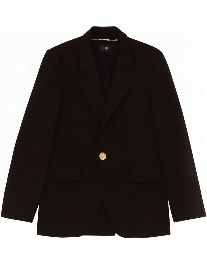 Liu Jo Damen 1-Knopf-Blazerjacke IT 40 Small Schwarz Polyester