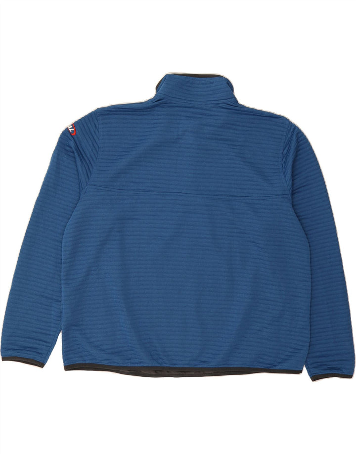 L.L.BEAN Mens Button Neck Sweatshirt Jumper 2XL Blue Striped Polyester Vintage L.L.Bean and Second-Hand L.L.Bean from Messina Hembry 