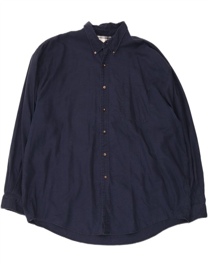 Eddie Bauer Herrenhemd 3XL Marineblau Baumwolle