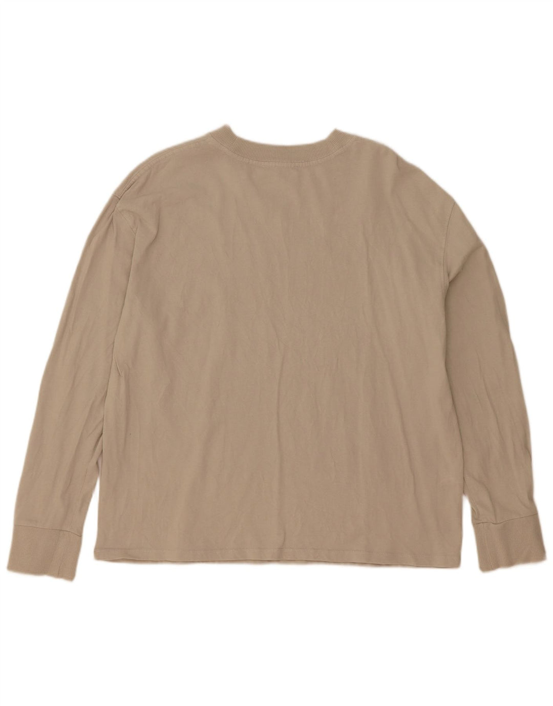 Zara Damen Übergroßes Top Langarm UK 10 Small Beige