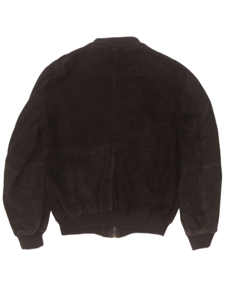 Vintage Herren Wildleder Bomberjacke IT 46 Kleines schwarzes Leder
