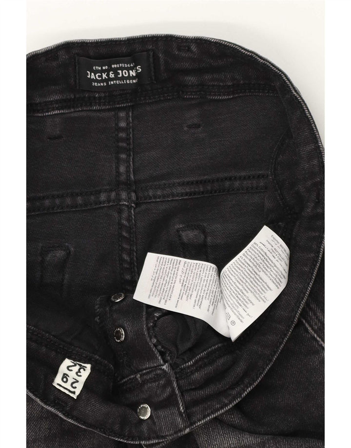 Jack & Jones Herren GLENN Slim Jeans W29 L32 Schwarze Baumwolle