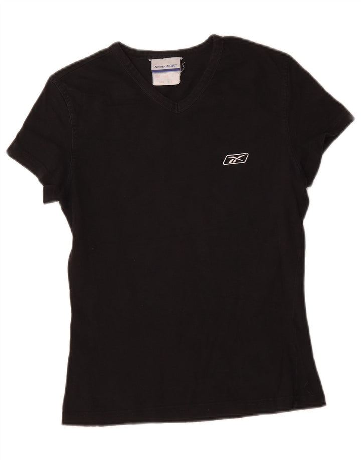 Reebok Damen T-Shirt Top UK 12 Medium Schwarz