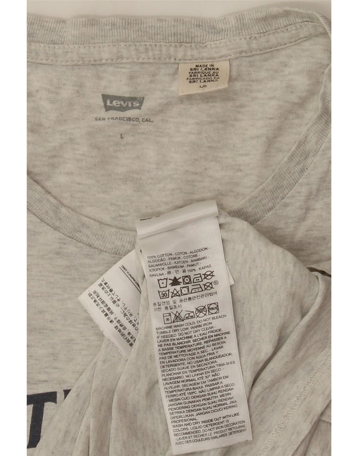 LEVI'S Herren-T-Shirt mit Grafik, Größe L, aus grauer Baumwolle