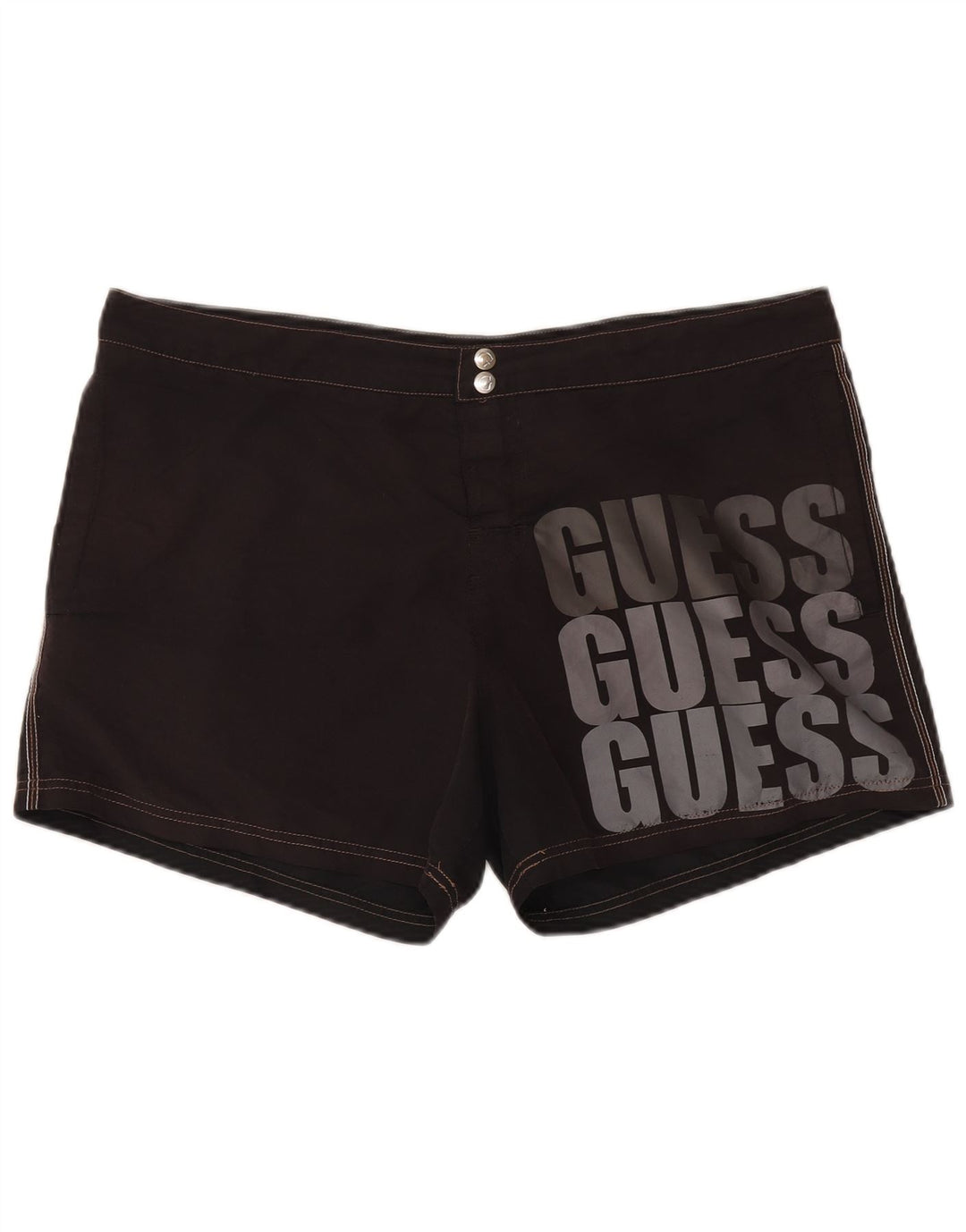 Guess Herren-Badeshorts mit Grafik, 2XL, schwarzes Polyester