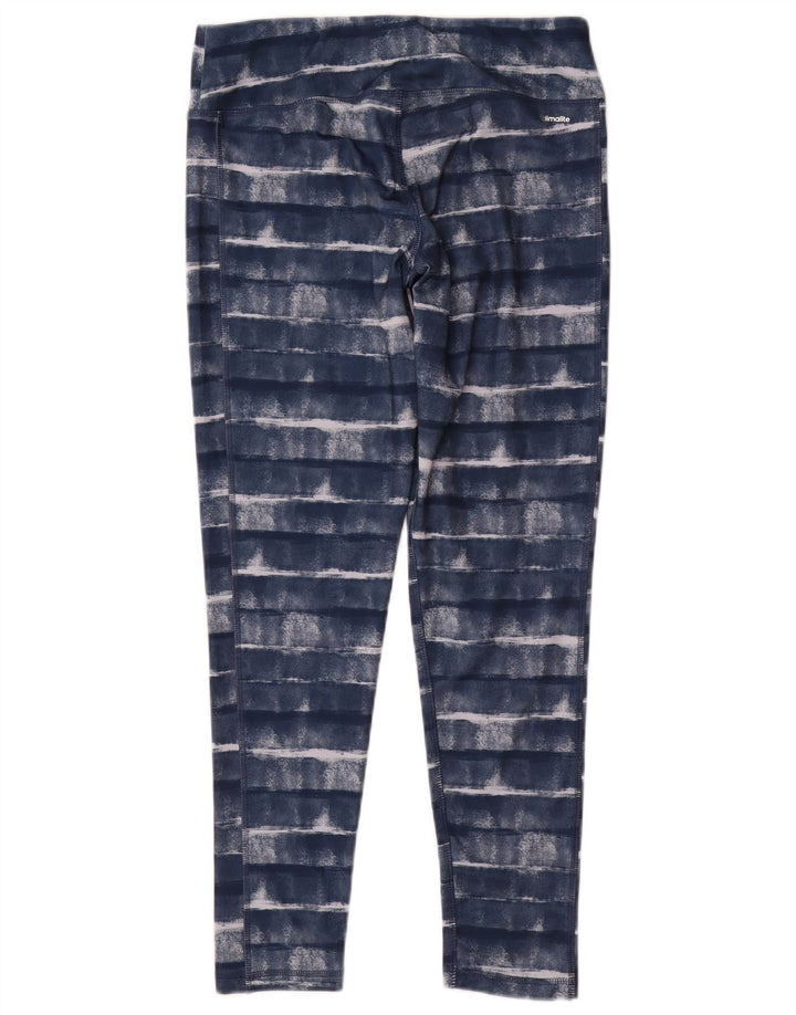 Adidas Damen Climalite Leggings UK 12/14 Mittelblau gestreift Polyester