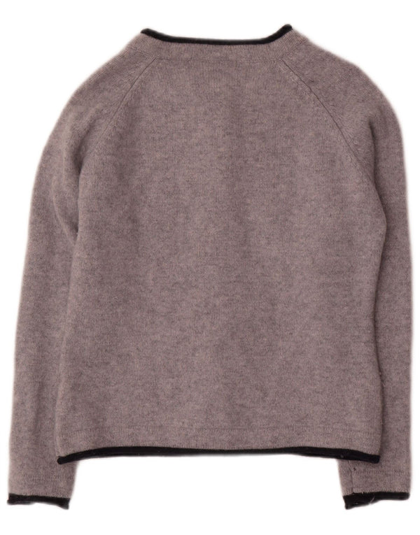 IRELANDS EYE Damen Crop Cardigan Pullover UK 18 XL Graue Wolle