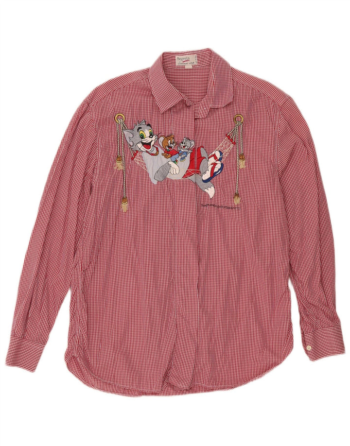 Emmanuel Schvili Damen Tom und Jerry Hemd IT 44 Mittelroter Gingham