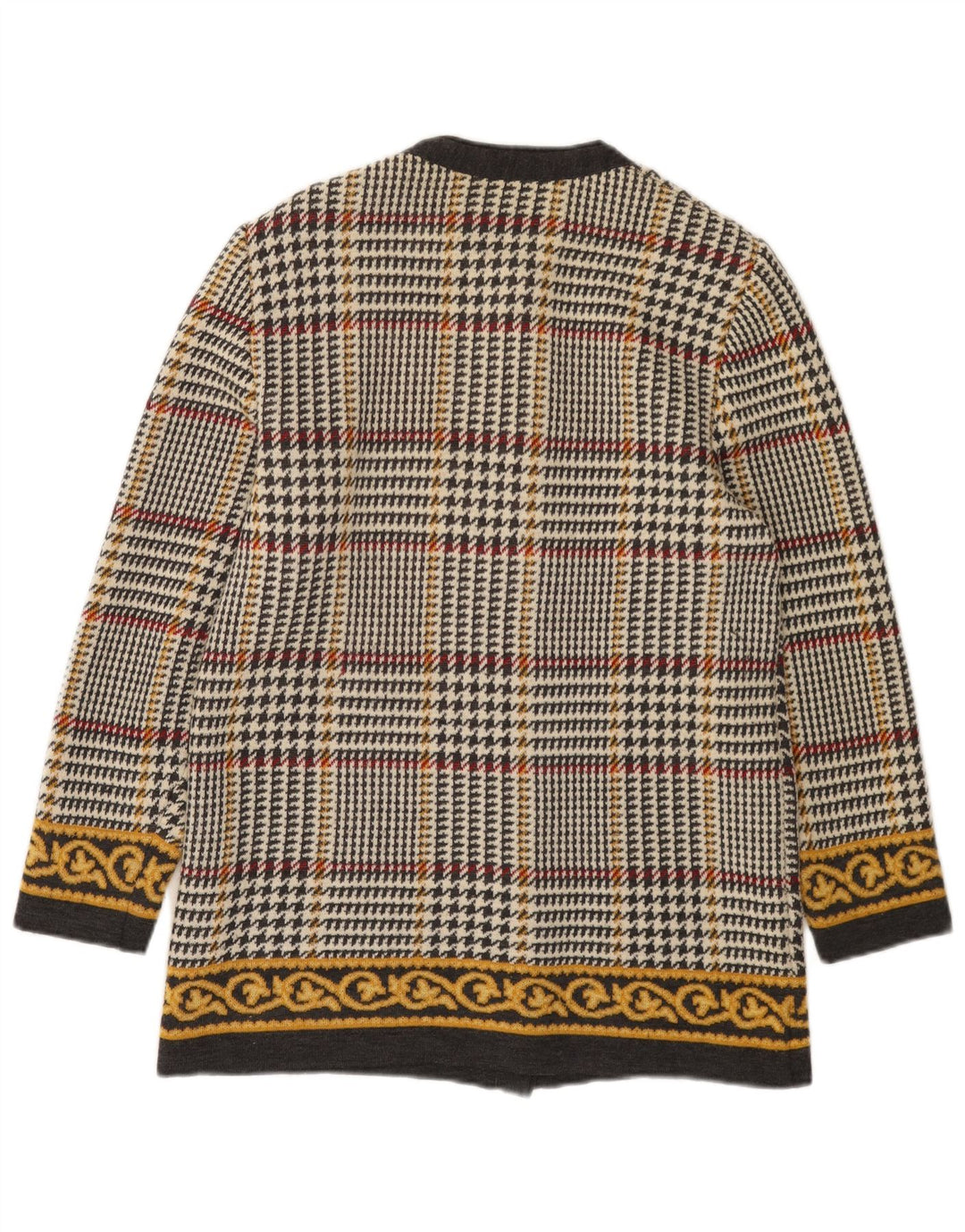 Liola Damen-Cardigan-Pullover UK 12 Medium Mehrfarbige Hahnentritt-Wolle