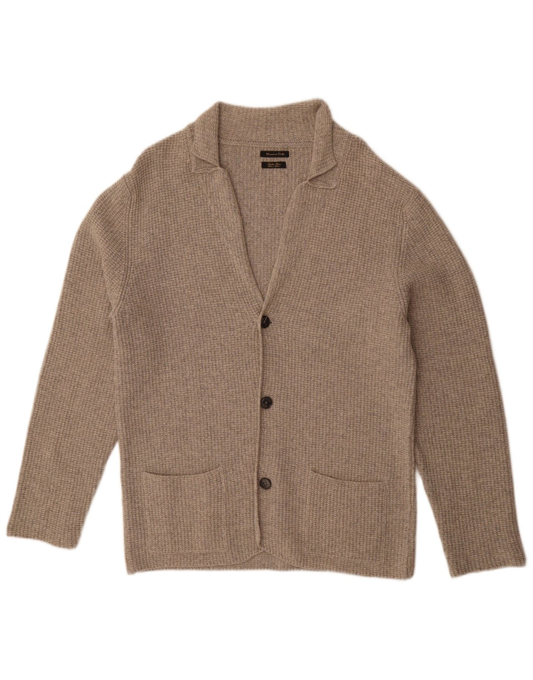 Massimo Dutti Herren-Cardigan-Pullover, groß, Grau