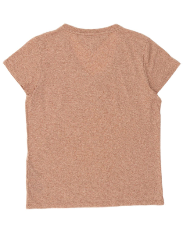 Tommy Hilfiger Damen Übergroßes Grafik-T-Shirt-Oberteil UK 6 XS Orange