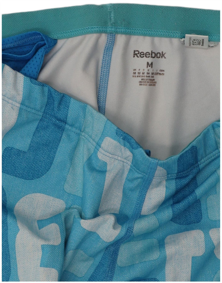 REEBOK Damen-Trainingshose mit Grafik, UK 12, Mittelblau, Farbblock