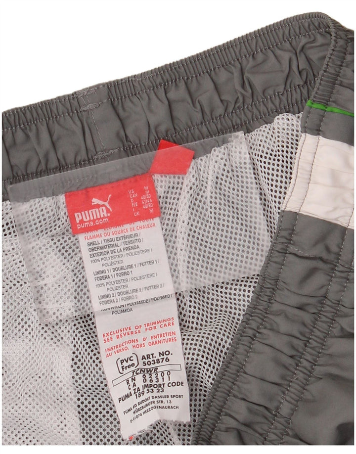 Puma Herren-Trainingshose aus mittelgrauem Colourblock-Polyester