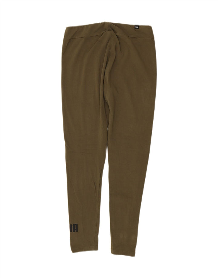 PUMA Womens Graphic Leggings UK 16 Large Khaki Cotton Vintage Puma and Second-Hand Puma from Messina Hembry 