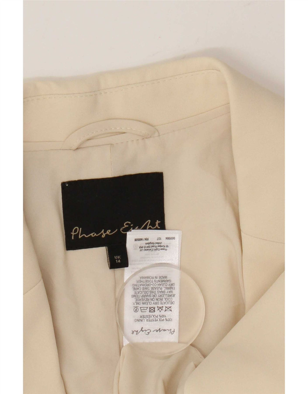 Phase Eight Damen-Blazerjacke mit 2 Knöpfen, UK 14, mittelbeigefarbenes Polyester