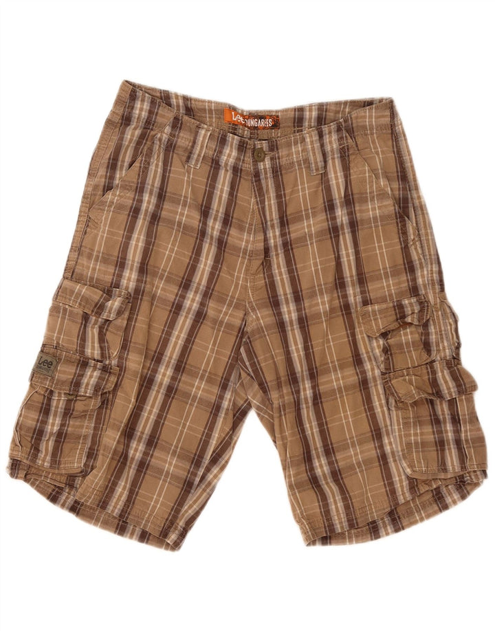 Lee Herren Cargoshorts W30 mittelbraun karierte Baumwolle