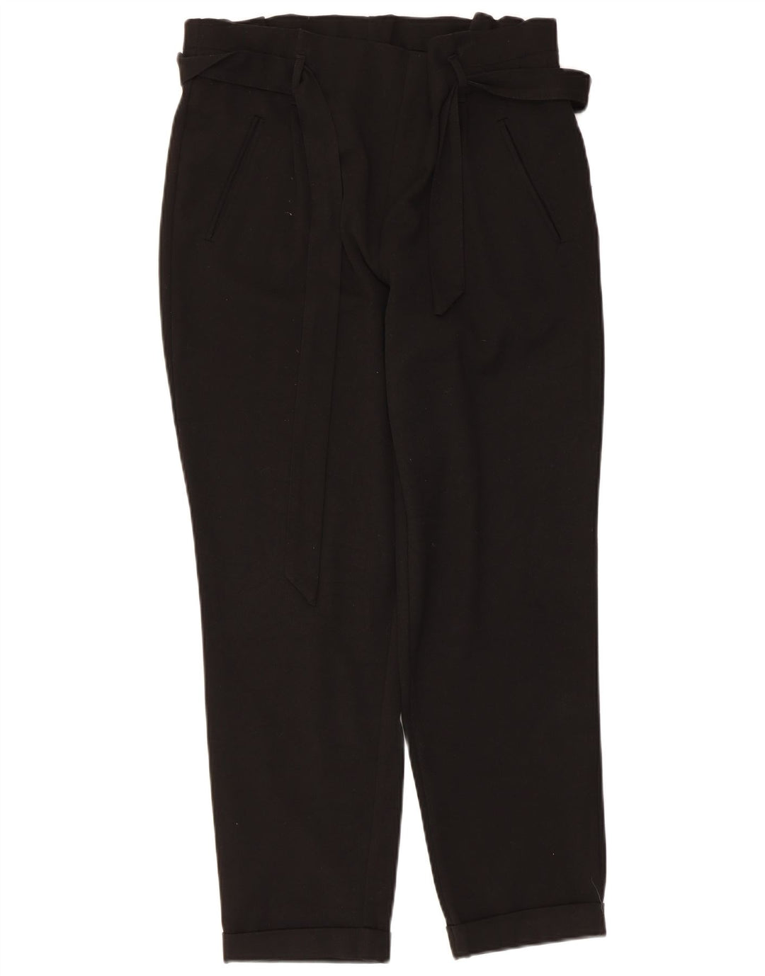 Zara Damen Tapered Cropped-Hose, Größe M, W28, L25, Schwarz