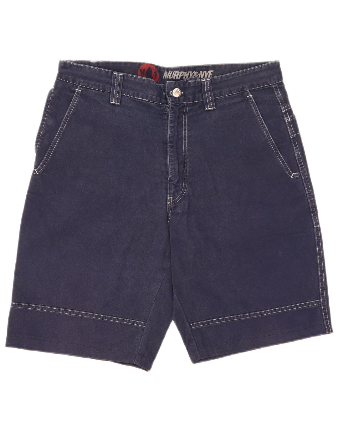 Murphy & Nye Herren-Chinoshorts W34, Größe L, Marineblau, Baumwolle