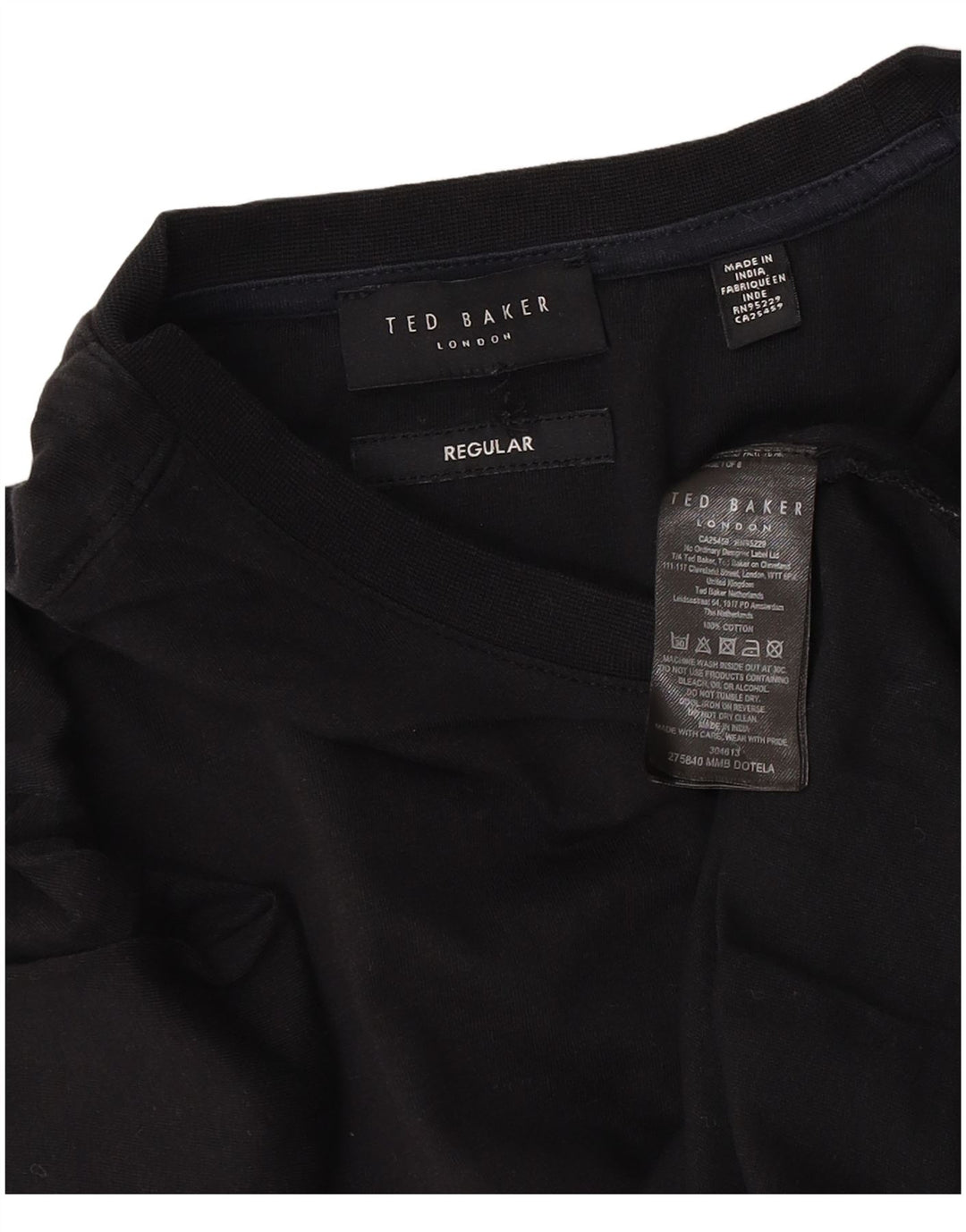 Ted Baker Herren-T-Shirt, normal, mittelschwarz, Baumwolle