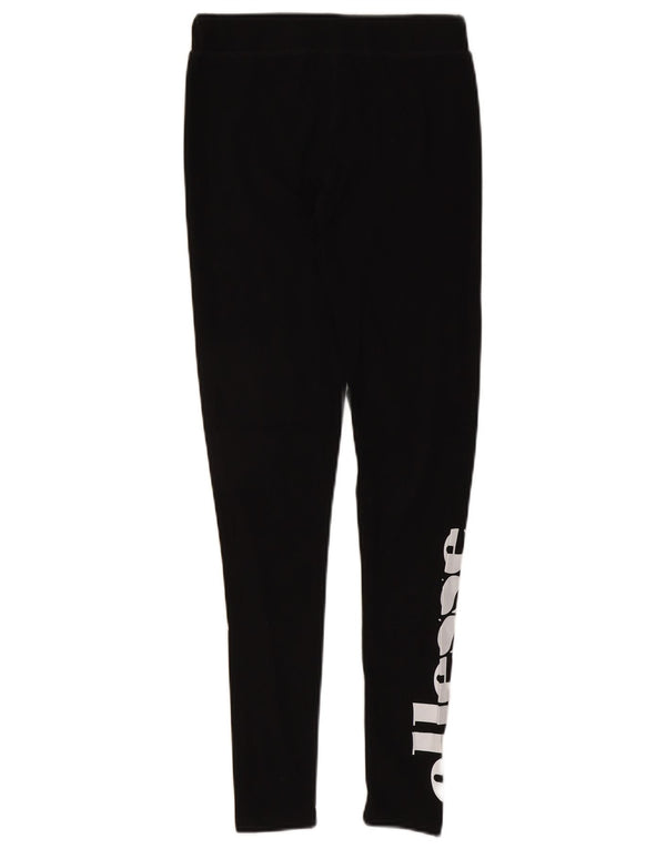 Ellesse Womens Graphic Leggings UK 10 Small Schwarz Baumwolle