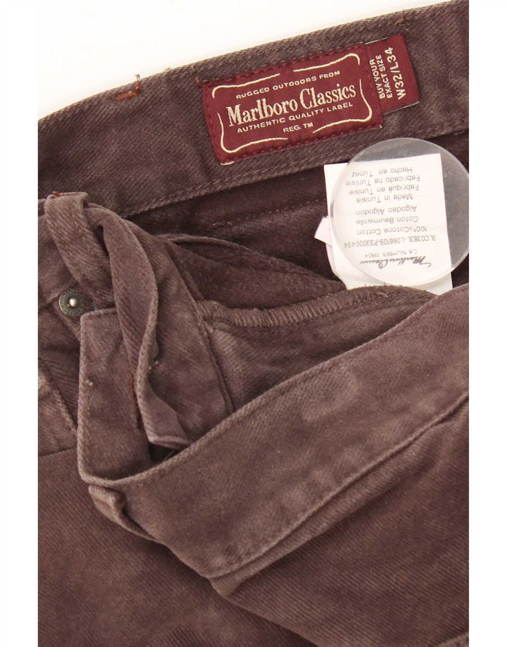 Marlboro Classics Herren Straight Jeans W32 L34 Braune Baumwolle