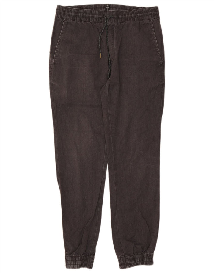 Volcom Damen Jogger-Chinohose, Größe M, W30, L27, Grau, Baumwolle