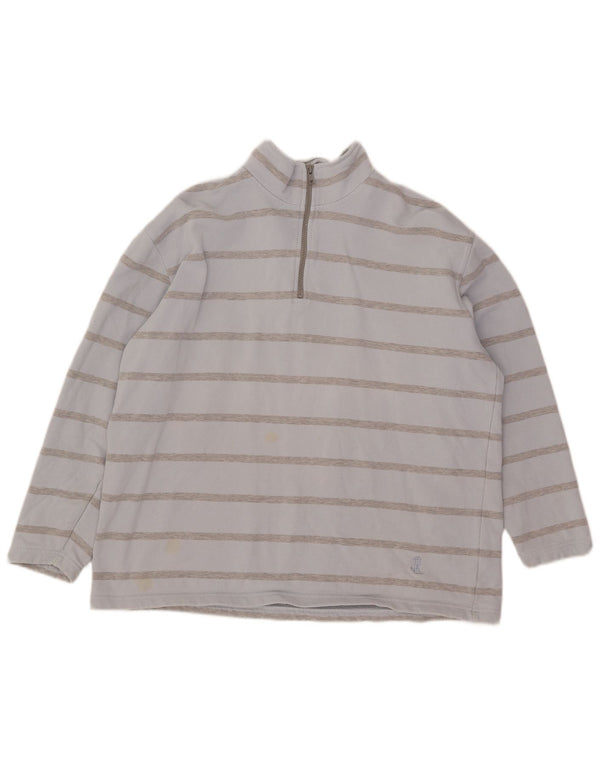 Übergroßer Sweatshirt-Pullover für Damen von Ralph Lauren, UK 12, Mittelblau gestreift