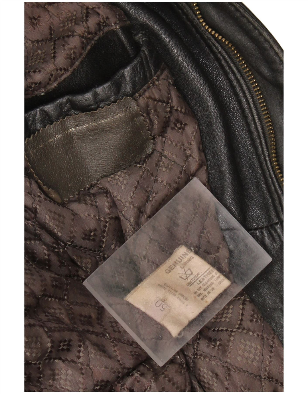 VINTAGE Herren Lederjacke IT 50 Großes schwarzes Leder