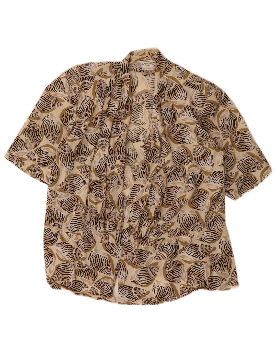 EVAN PICONE Damen Cardigan Top US 8 Mittelgrüner Tierdruck