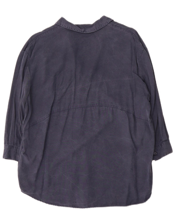 Jack Wills Damen-Blusenoberteil mit 3/4-Ärmeln, übergroß, UK-Gr. 6, XS, Marineblau aus Lyocell