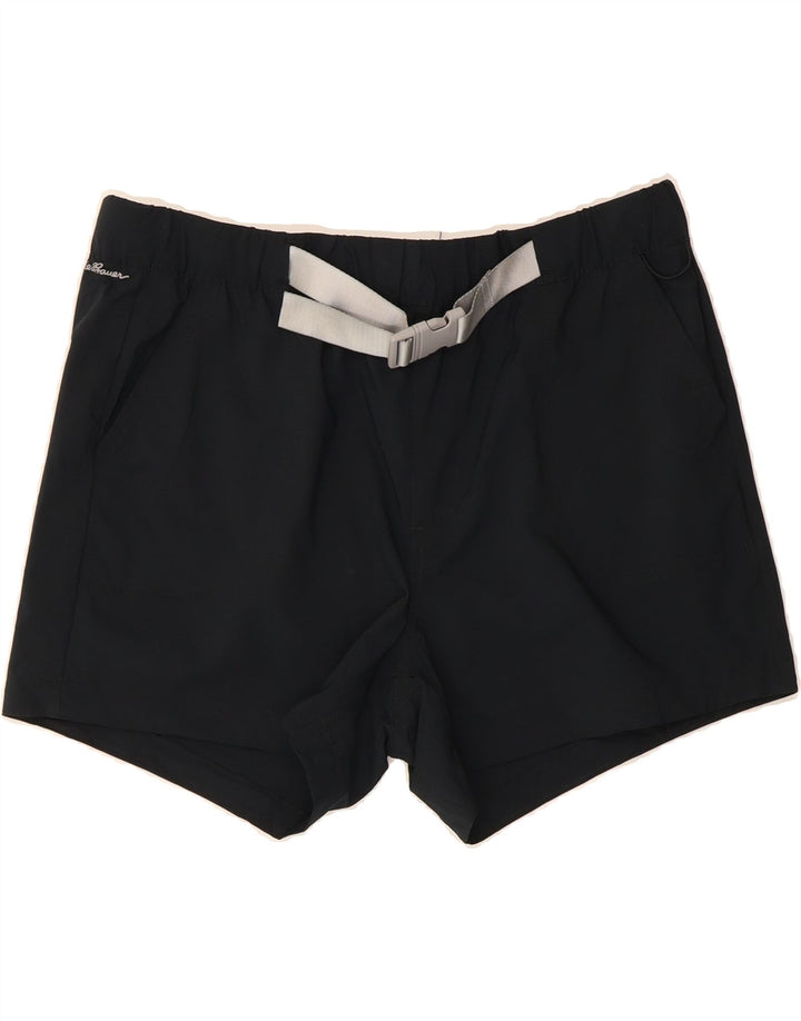EDDIE BAUER Womens Sport Shorts UK 14 Large  Black Polyester Vintage Eddie Bauer and Second-Hand Eddie Bauer from Messina Hembry 