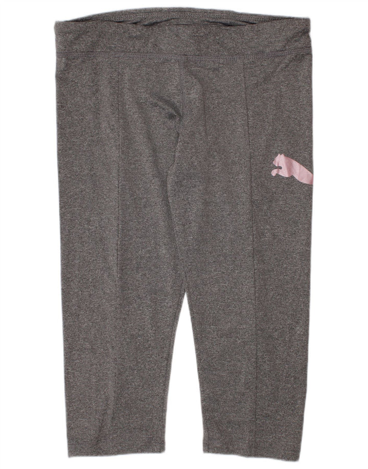 Puma Mädchen-Grafik-Leggings, 12–13 Jahre, groß, graues Polyester