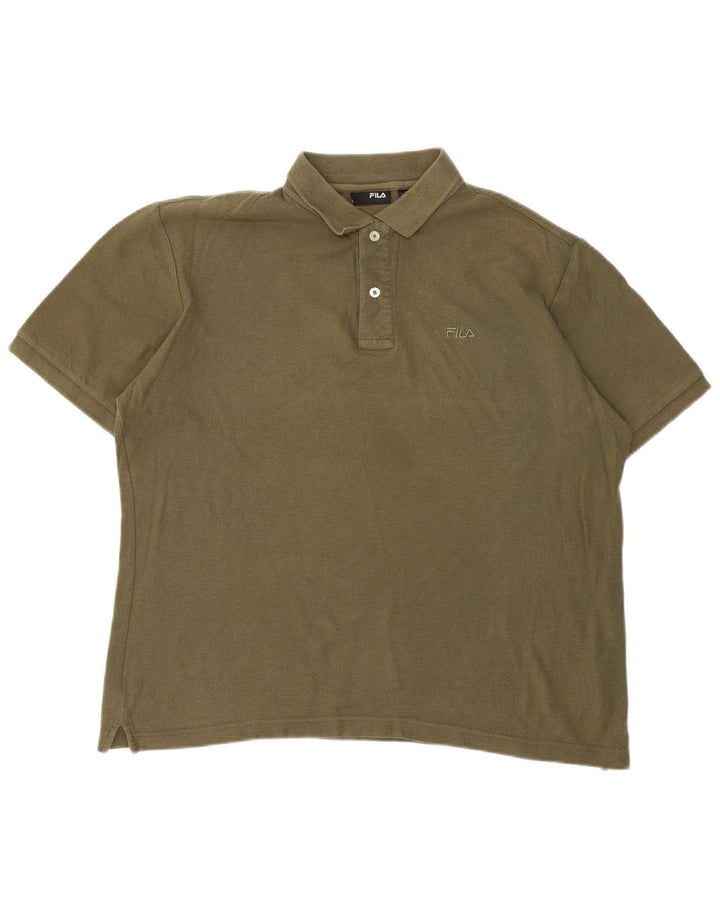 FILA Herren-Poloshirt aus mittlerer Khaki-Baumwolle
