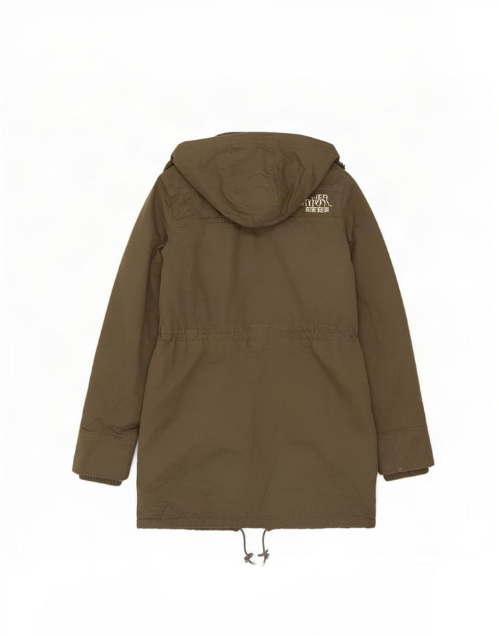 Superdry Parka-Jacke mit Kapuze für Damen, UK 14, mittleres Khaki, Polyester