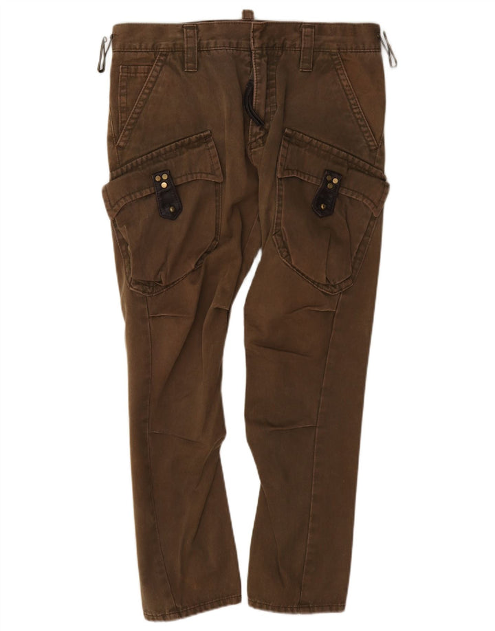 Dsquared2 Damen Slim Cargohose IT 42 Medium W30 L26 Braune Baumwolle