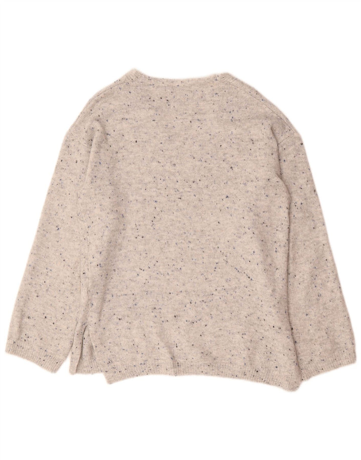 Marks & Spencer Damen-Pullover mit V-Ausschnitt, Gr. 10, Größe S, Grau meliert