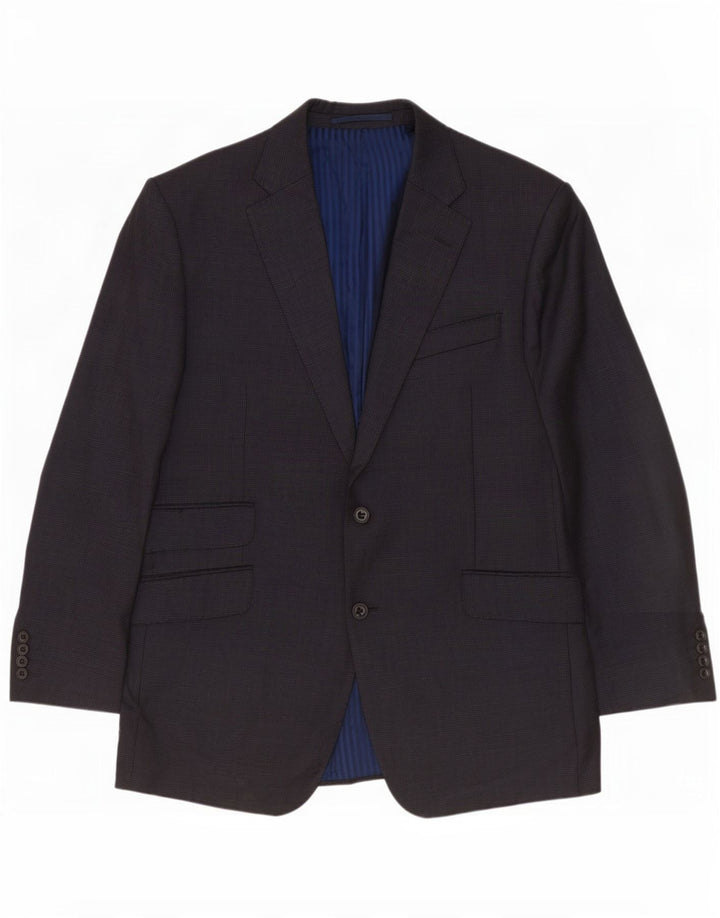 Marks & Spencer Herren-Blazer mit 2 Knöpfen, UK 40, Mittelgrau mit Hahnentrittmuster