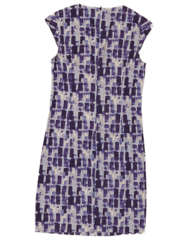 Benetton Damen-Etuikleid, UK-Größe 40, klein, blau kariert, Baumwolle