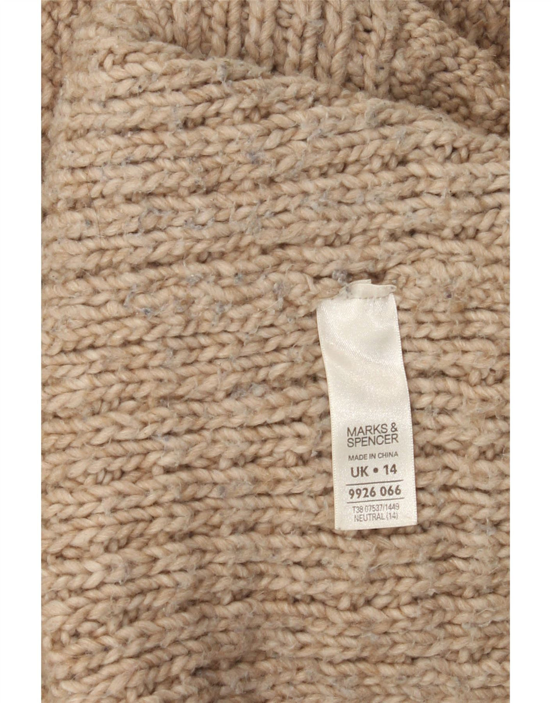 Marks & Spencer Damen Strickjacke UK 14 Mittelbraunes Acryl