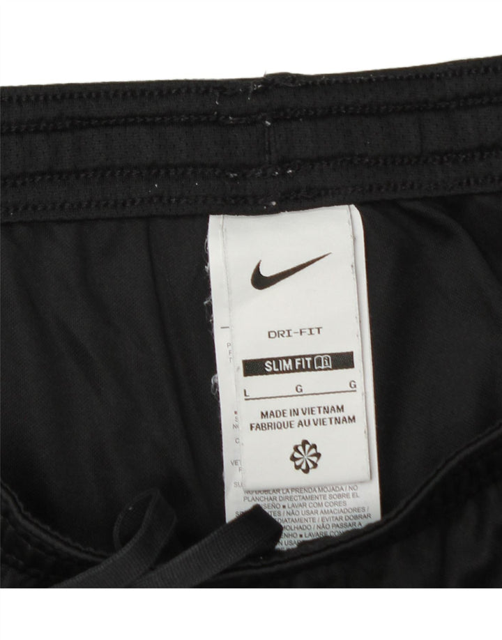 NIKE Herren Dri Fit Slim Fit Sportshorts, groß, schwarzes Farbblock-Polyester